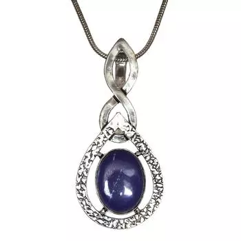 Подвеска с лазуритом, серебряное украшение, 2,5 дюйма, драгоценный камень, ручная работа, стерлинговое серебро