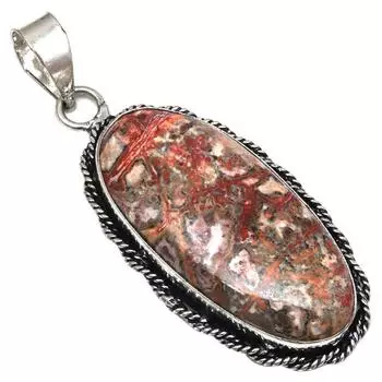 Подвеска с леопардовой кожей, яшмой, драгоценным камнем, подарок на День матери, серебряное украшение 925 пробы, 2,25 дюйма