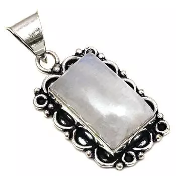 Подвеска с лунным камнем, подарок на День матери, серебряное украшение, 1,5 дюйма