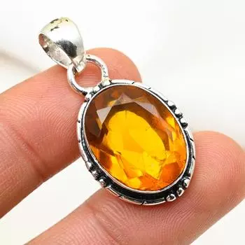 Подвеска с медовым топазом, подвеска из цельного серебра 925 пробы, ювелирные изделия с драгоценными камнями ручной работы, подарки для жены, абсолютно новый кулон 1.45 Inches жёлтый