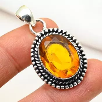 Подвеска с медовым топазом, подвеска из цельного серебра 925 пробы, ювелирные изделия с драгоценными камнями ручной работы, подарки для жены, абсолютно новый кулон 1.65 Inches жёлтый