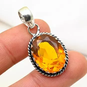 Подвеска с медовым топазом, подвеска из цельного серебра 925 пробы, ювелирные изделия с драгоценными камнями ручной работы, подарки для жены, абсолютно новый кулон 1.45 Inches жёлтый