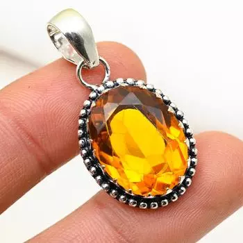 Подвеска с медовым топазом, подвеска из цельного серебра 925 пробы, ювелирные изделия с драгоценными камнями ручной работы, подарки для жены, абсолютно новый кулон 1.45 Inches жёлтый