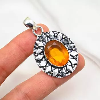 Подвеска с медовым топазом, подвеска из цельного серебра 925 пробы, ювелирные изделия с драгоценными камнями ручной работы, подарки для жены, абсолютно новый кулон 1.96 Inches жёлтый