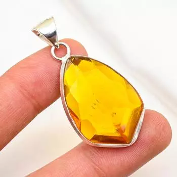 Подвеска с медовым топазом, подвеска из цельного серебра 925 пробы, ювелирные изделия с драгоценными камнями ручной работы, подарки для жены, абсолютно новый кулон 1.96 Inches жёлтый