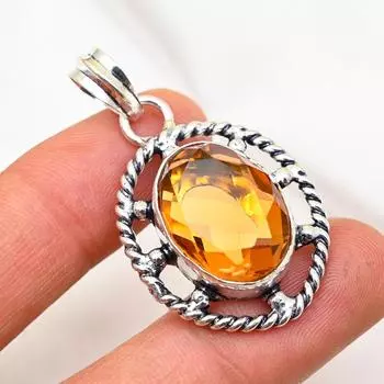 Подвеска с медовым топазом, подвеска из цельного серебра 925 пробы, ювелирные изделия с драгоценными камнями ручной работы, подарки для жены, абсолютно новый кулон 1.96 Inches жёлтый
