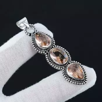 Подвеска с морганитом, Подвеска с драгоценным камнем из стерлингового серебра 925 пробы, Ювелирные изделия из морганита, Подарки ручной работы, Ювелирные изделия ручной работы для подарков, Ювелирные изделия для нее 2.55