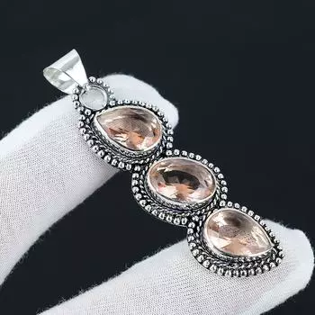 Подвеска с морганитом, Подвеска с драгоценным камнем из стерлингового серебра 925 пробы, Ювелирные изделия из морганита, Подарки ручной работы, Ювелирные изделия ручной работы для подарков, Ювелирные изделия для нее 2.55