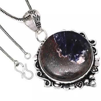 Подвеска с несколькими драгоценными камнями содалит, ручная работа, серебряное украшение ко Дню святого Валентина, 2,25 дюйма