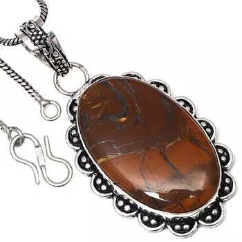 Подвеска с несколькими тигровыми камнями, подарок ручной работы для нее, этническое серебряное украшение 2 дюйма