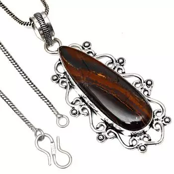 Подвеска с несколькими тигровыми камнями, ручная работа, серебряное украшение ко Дню святого Валентина, 2,25 дюйма