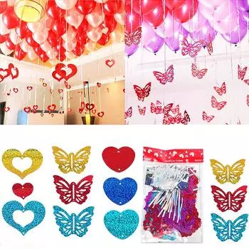 Подвеска с пайетками на день рождения 50 шт./набор для свадьбы своими руками бабочка вечеринка сердце 100 шт./1 набор украшений праздничный набор украшений ручной работы 02
