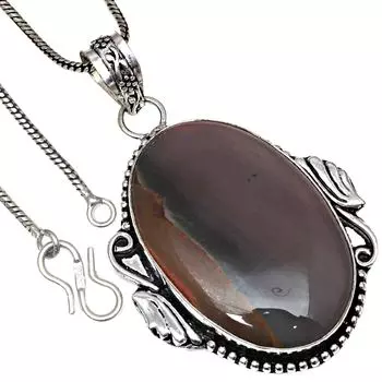 Подвеска с полиграммой из яшмы, драгоценный камень, подарок на День святого Валентина, серебряное украшение 2,25 дюйма