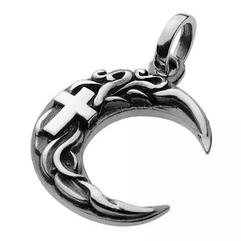 Подвеска с полумесяцем и крестом fp0189 [Figmart] [Серебряный аксессуар]