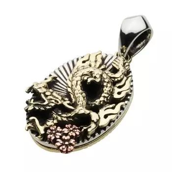 Подвеска с японским узором «Цветущая сакура дракона» fp0592 [Figmart] [Серебряный аксессуар]