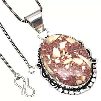 Подвеска с яшмой дикой лошади, драгоценный камень, серебряное украшение на День святого Валентина, 2,25 дюйма