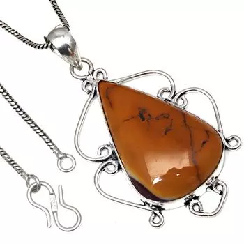 Подвеска с яшмой дикой лошади, драгоценный камень, серебряное украшение на День святого Валентина, 2,25 дюйма