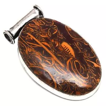 Подвеска с яшмой птичий глаз, драгоценный камень, серебряное украшение ручной работы, 1,75 дюйма