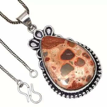 Подвеска с яшмой птичий глаз, драгоценный камень, День святого Валентина, этническое серебряное украшение 2,5 дюйма