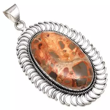 Подвеска с яшмой птичий глаз, драгоценный камень, подарок на День матери, серебряное украшение 2,5 дюйма