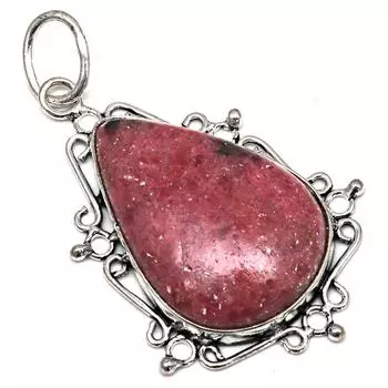 Подвеска с родонитом, драгоценным камнем, подарок на День матери, 925 пробы, 2 дюйма
