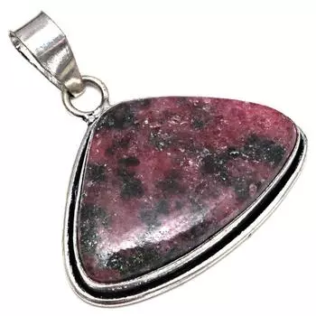 Подвеска с родонитом, драгоценным камнем, ручная работа, подарок на День матери, серебряное украшение 1,5 дюйма