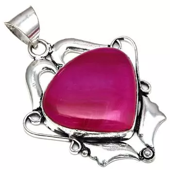 Подвеска с розовым ботсванским агатом, драгоценным камнем, подарок на День матери, серебряное украшение, 2 дюйма