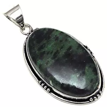 Подвеска с рубиновым цоизитовым камнем, подарок на День матери, серебряное украшение, 2 дюйма