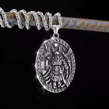 Подвеска с руной Одина из скандинавской мифологии, носится на ожерелье длиной 60 см. серебряный