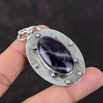 Подвеска с шевроном и аметистом, подвеска из стерлингового серебра 925 пробы, дизайнерская подвеска из драгоценных камней, ювелирное изделие ручной работы в стиле бохо, подарок для мамы, красивый кулон