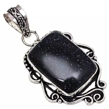 Подвеска с синим драгоценным камнем Sunsitara, подарок для нее, серебряное украшение 2 дюйма