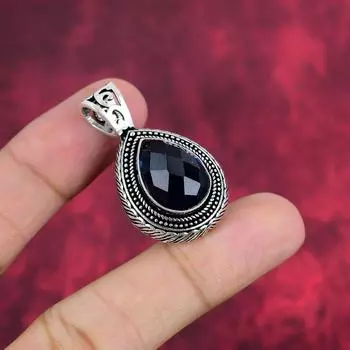Подвеска с синим сапфиром, подвеска из стерлингового серебра 925 пробы, ювелирные изделия ручной работы с драгоценными камнями, подарки для жены, абсолютно новый кулон 1.50 Inches синий
