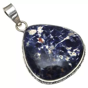 Подвеска с содалитом, драгоценным камнем, ручная работа, подарок на День матери, серебряное украшение, 2 дюйма