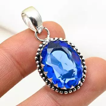 Подвеска с танзанитом, ювелирное изделие из цельного серебра 925 пробы с драгоценными камнями, подвеска ручной работы, на День благодарения 1.45 Inches синий