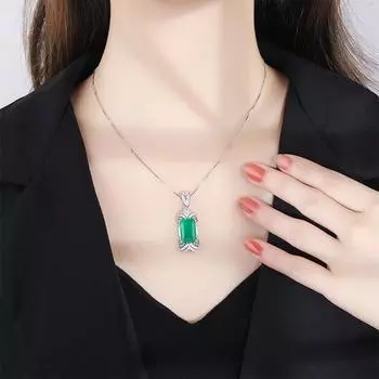 Подвеска с турмалином, изумрудное ожерелье премиум-класса, женская подвеска с сапфиром Параиба изумрудный