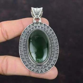 Подвеска с вазонитом, подвеска из стерлингового серебра 925 пробы, подвеска ручной работы в стиле бохо, ювелирные изделия из драгоценных камней с вазонитом, новинка, подарок для нее, винтажная подвеска