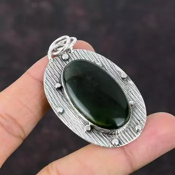 Подвеска с вазонитом, ювелирные изделия из настоящего драгоценного камня, подвеска из стерлингового серебра 925 пробы, уникальные ювелирные изделия ручной работы, серебряная подвеска, подарок для жены, эффектная подвеска
