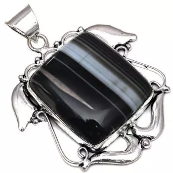 Подвеска с зеленым ботсванским агатом, драгоценным камнем, подарок на День матери, серебряное украшение, 2 дюйма