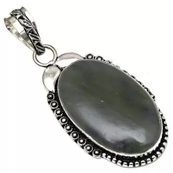 Подвеска с зелеными точками из яшмы, драгоценный камень, ручная работа, серебряное украшение ко Дню матери, 2,5 дюйма