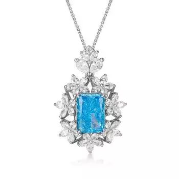 Подвеска с желтым бриллиантом из высокоуглеродистого бриллианта на ключицу, ожерелье из стерлингового серебра S925 с высокоуглеродистым бриллиантом ледяной огранки