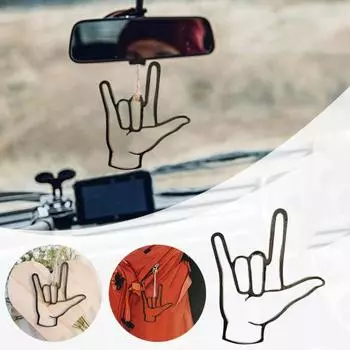 Подвеска с жестом руки «Я люблю тебя» Язык рук Подвесной орнамент Выражение любви Акриловый кулон Украшение автомобиля Дружба Подарок лучшему другу чёрный