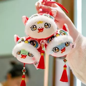 Подвеска «Счастливая змея» 2025 года, плюшевая кукла со знаком зодиака для весеннего фестиваля, мягкие игрушки в виде змеи