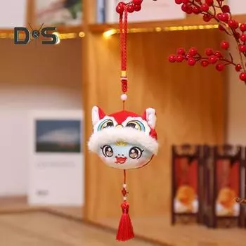 Подвеска «Счастливая змея» 2025 года, плюшевая кукла со знаком зодиака для весеннего фестиваля, плюшевая кукла-талисман в виде змеи, мягкая китайская зодиакальная змея, лунный новогодний декор 1pc C