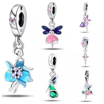 Подвеска Сделай сам из стерлингового серебра S925 в виде бабочки, эльфийки и феи