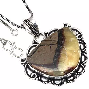 Подвеска Septarian Jasper Gemstone Handmade Gift For Her Silver Jewelry 1.75