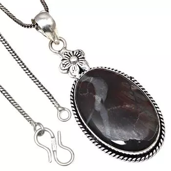 Подвеска Septarian Jasper Gemstone Подарочное серебряное украшение на День святого Валентина 2.25