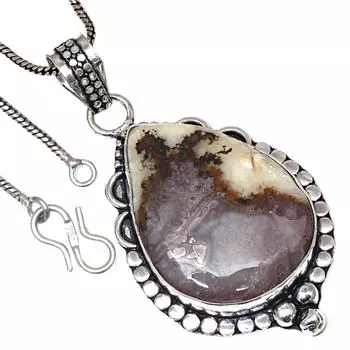 Подвеска Septarian Jasper Gemstone Подарочное серебряное украшение на День святого Валентина 2.25