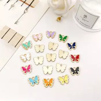 Подвеска Серьги Браслет Подвеска Материал Капли Масла Ожерелье Маленькие Бусины Бабочки 10 шт DIY Украшения Ручной Работы Аксессуары розовый