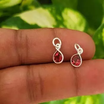 Подвеска-сердце из натурального красного граната, одинарная, из стерлингового серебра 925 пробы 5 MM
