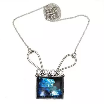 Подвеска Серебряный Перидот Лабрадорит Драгоценный Камень Ювелирные Изделия Стерлингового Серебра 2.5 Огненный